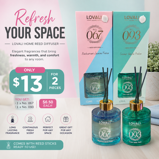 2 PCS LOVALI REED DIFFUSER SOL DUPE 1 OF EACH COLOR