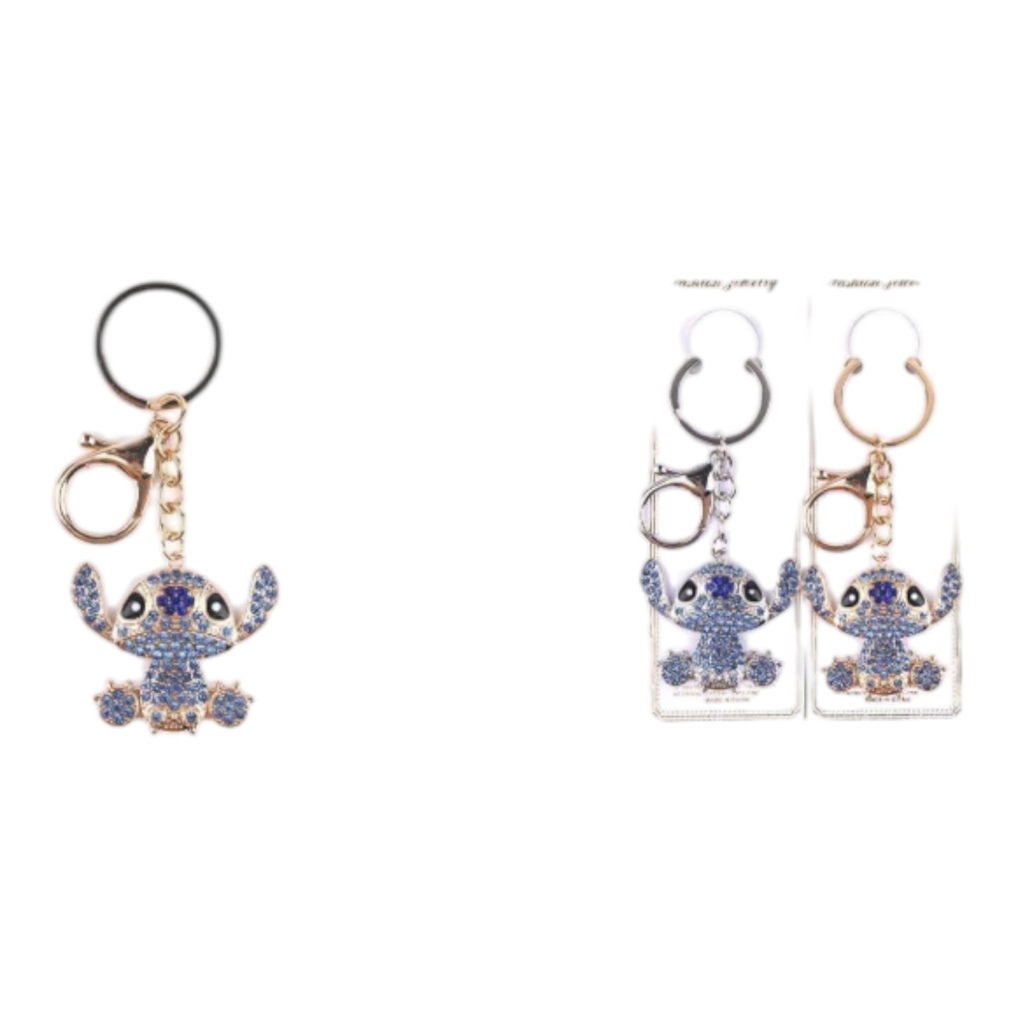 12PCS PACK BLUE ST BLING BLING KEYCHAINS KBC-0690