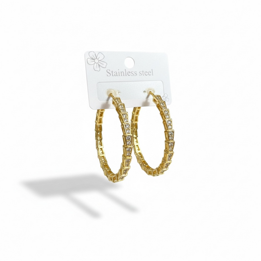 4PCS ORO LAMINADO BLING EARRINGS JE1457