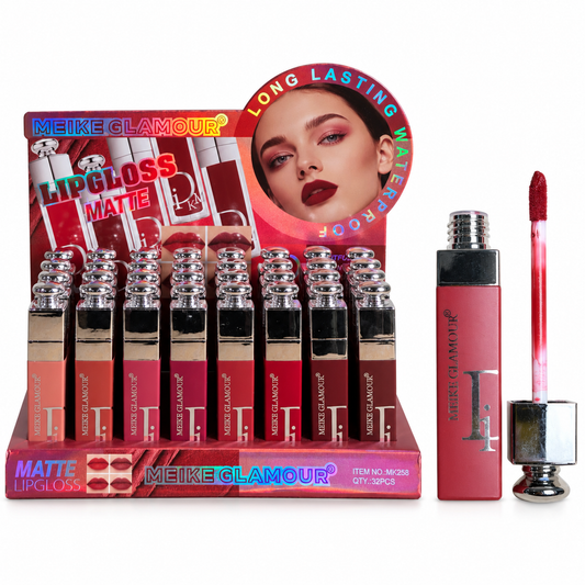 Brillo labial mate resistente al agua Meike Glamour