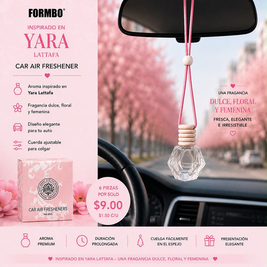 6PCS PINK CAR AIR FRESHNER FBCZ011-25