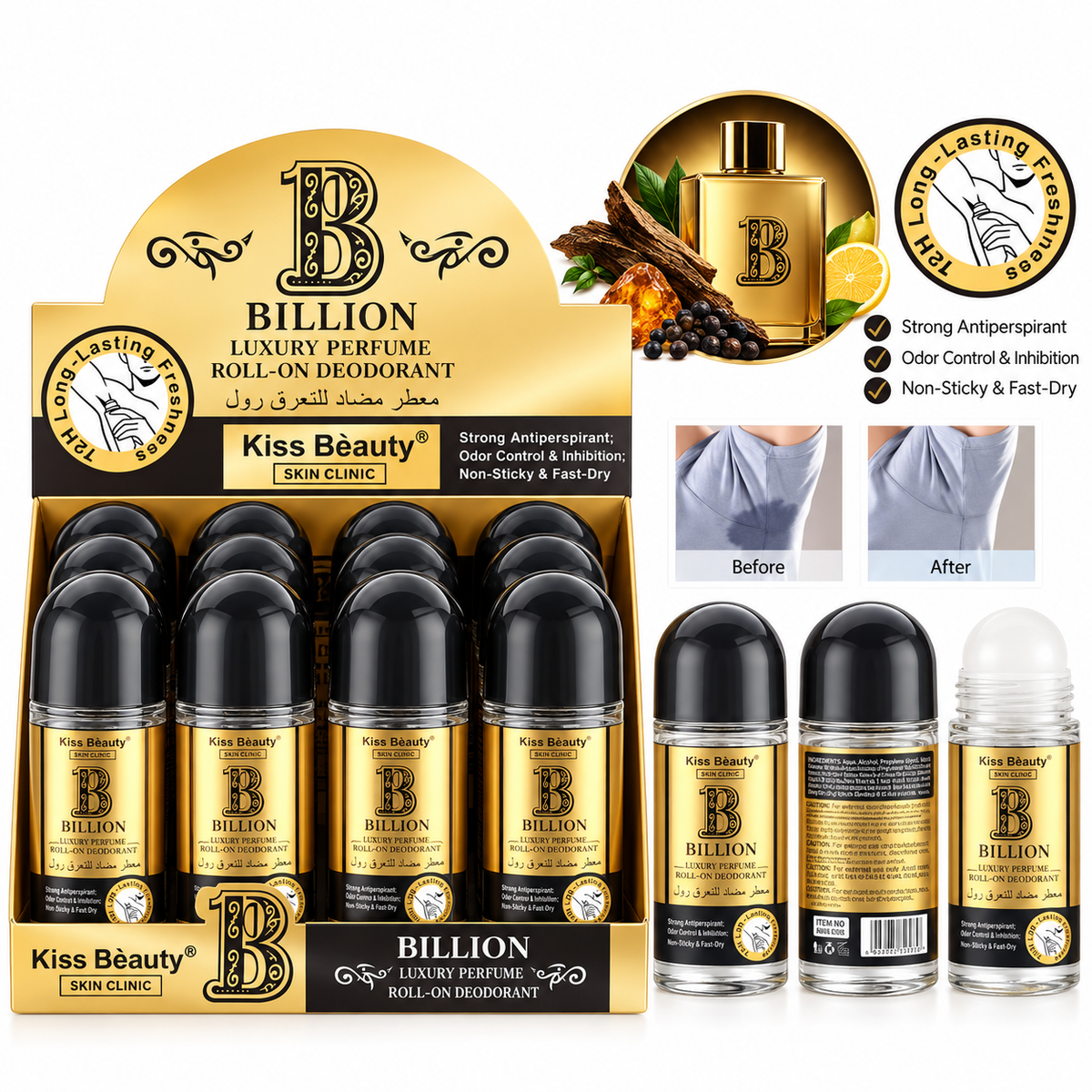 Kiss Beauty Men Billion Roll On Deodorant