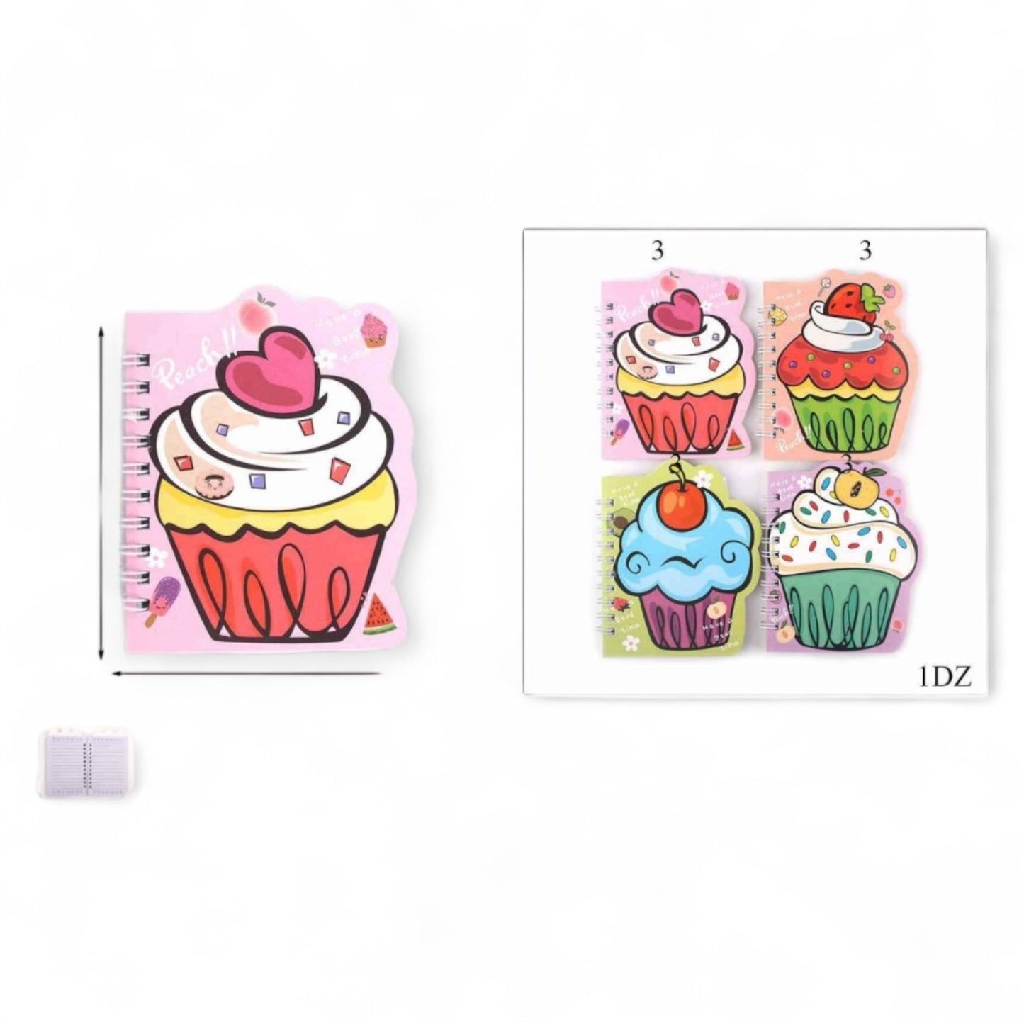 12PCS PACK CUPCAKE MINI NOTEBOOKS KNV-8858