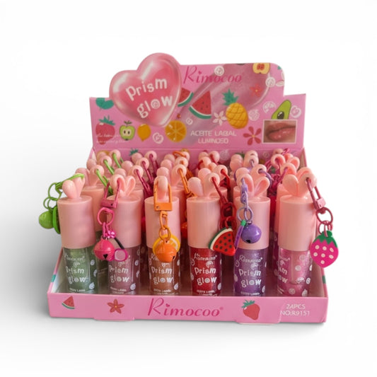 24PCS DISPLAY RIMOCOO FRUIT LIP OIL R9151