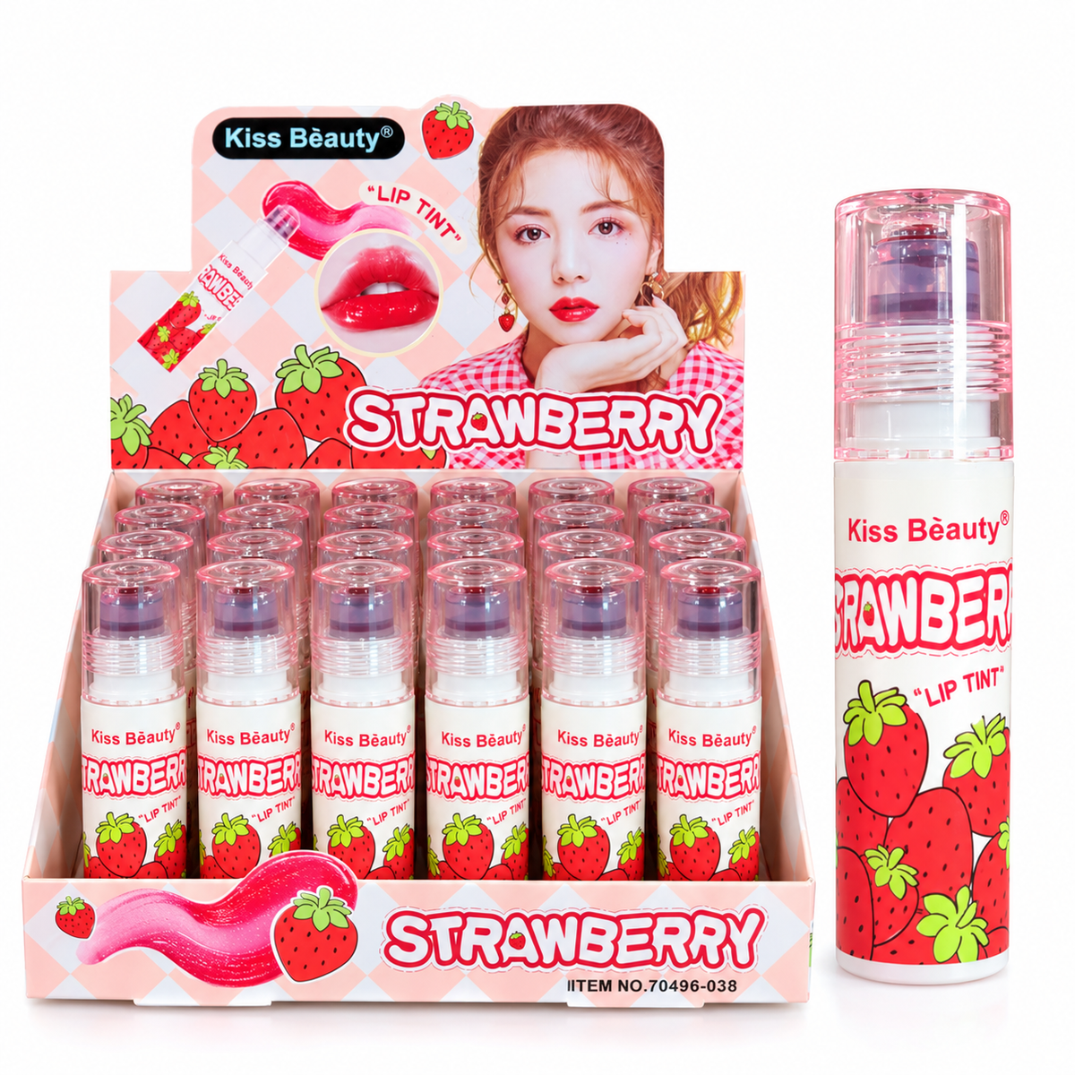 Tinte labial Kiss Beauty sabor fresa