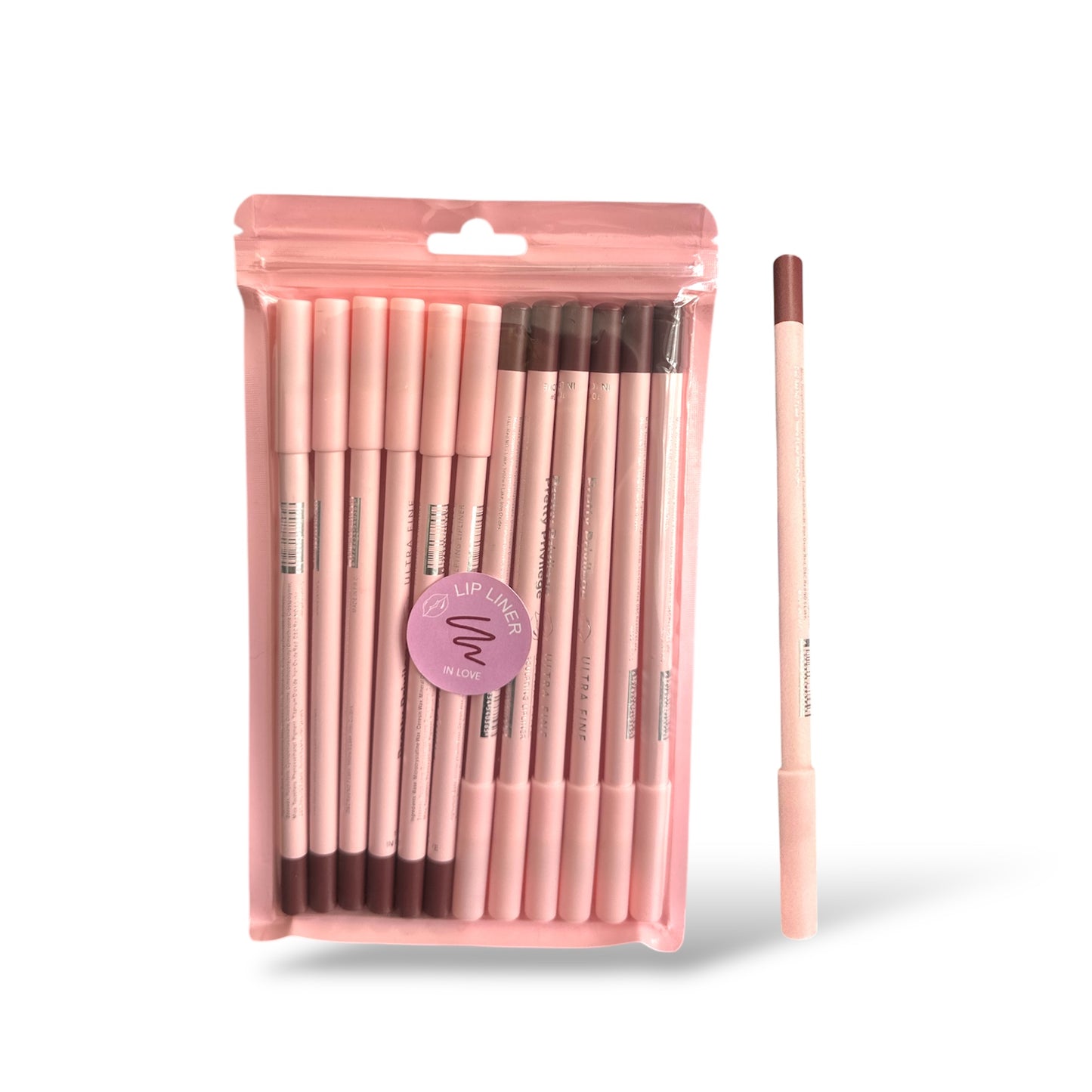 12PCS PACK PRETTY PRIVILEGE LIP LINER #10 IN LOVE