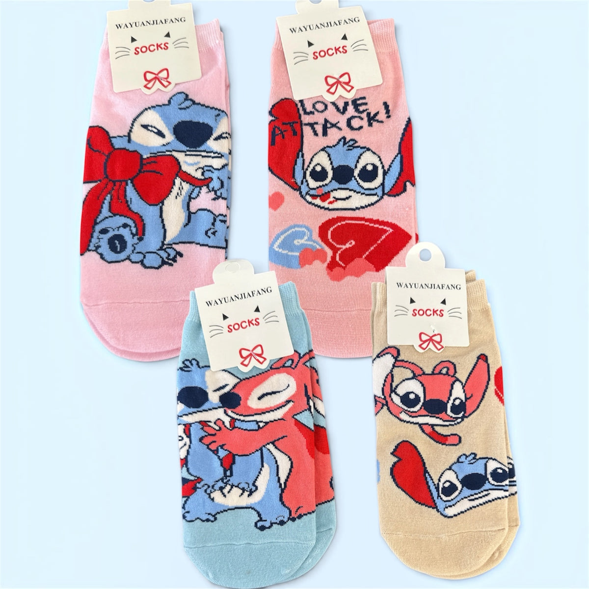 12PCS PACK BLUE GUY& PINK GIRL COUPLE  ANKLE SOCKS S26