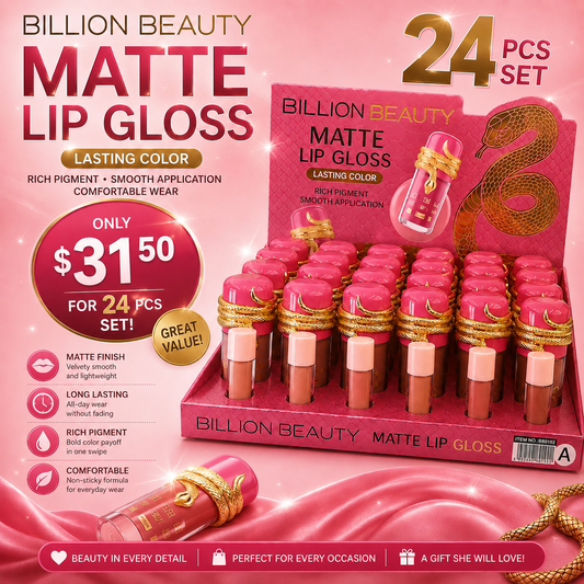 24PCS DISPLAY BILLON BEAUTY MATTE LIPGLOSS B80192