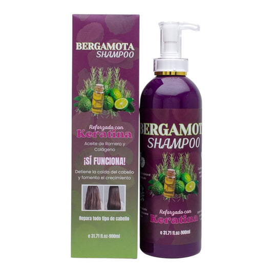 2PCS SHAMPOO BERGAMOTA REFORZADO CON KERATINA ROMERO Y COLÁGENO BM-1001