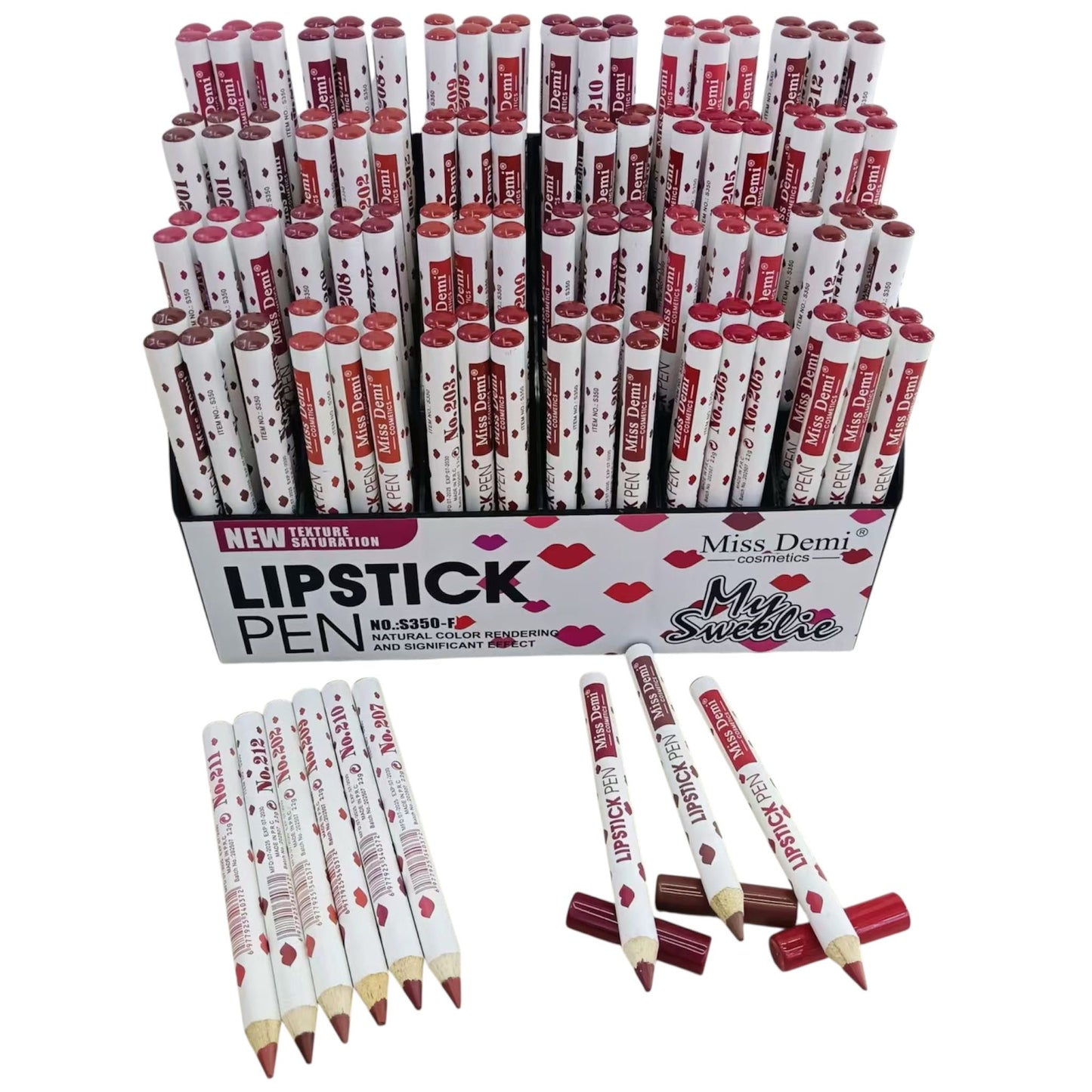 144PCS DISPLAY MISS DEMI KISSY LIPS MULTI USE EYE AND LIPSTICK S-350 -F