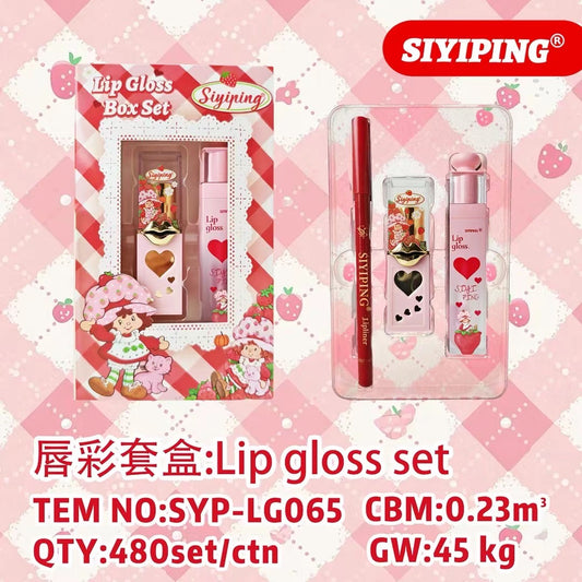 12 SETS OF 3PCS SIYIPING STRAWBERRY LIP GLOSS, LINER AND BALM  SYP-LG065