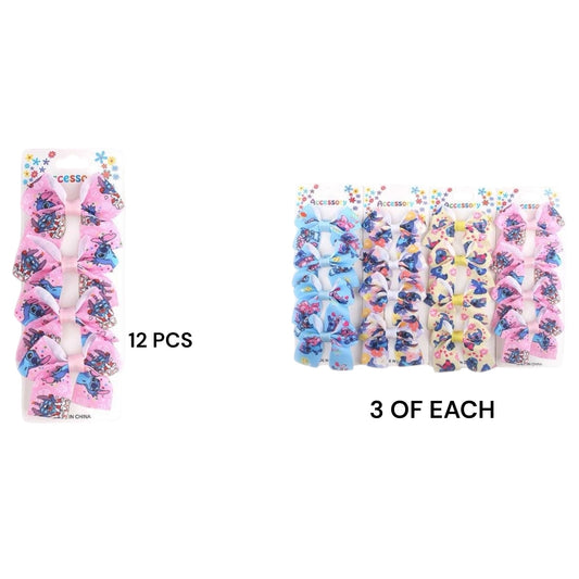 12PCS PACK BLUE GUY MINI HAIR BOWS MKC-4565