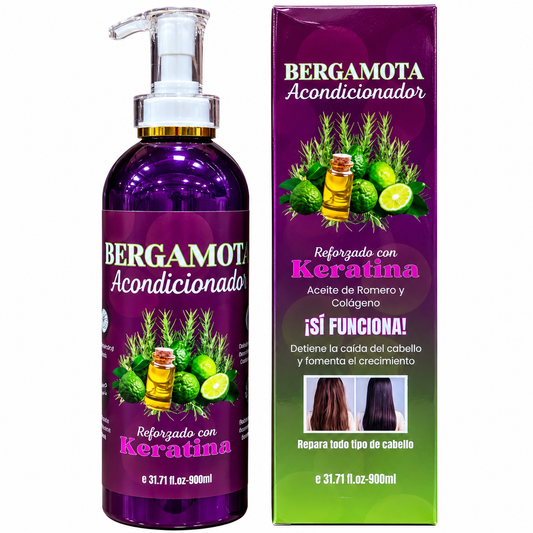 Acondicionador de Bergamota Reforzado con Keratina, Aceite de Romero y Colágeno