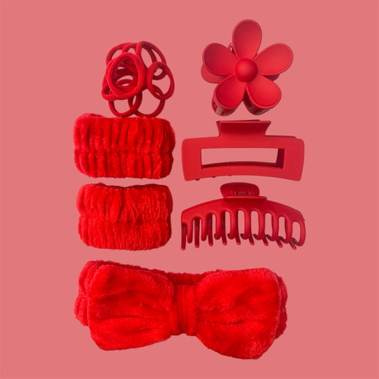 3PCS RED BEAUTY SPA SET