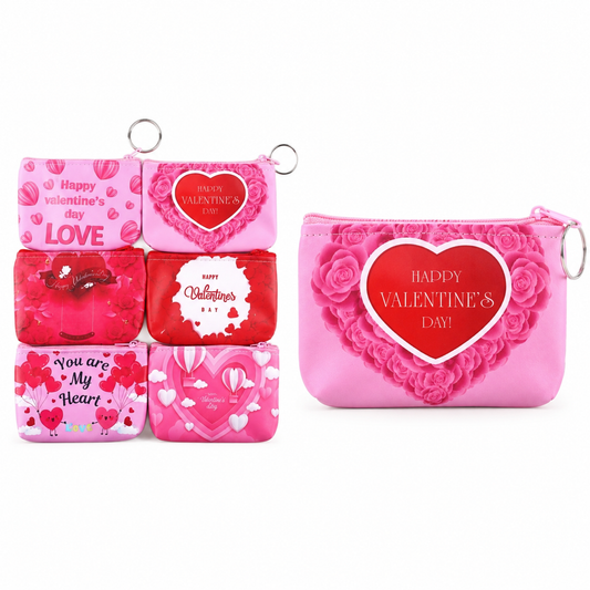Bolsitas rosas para monedas de San Valentín