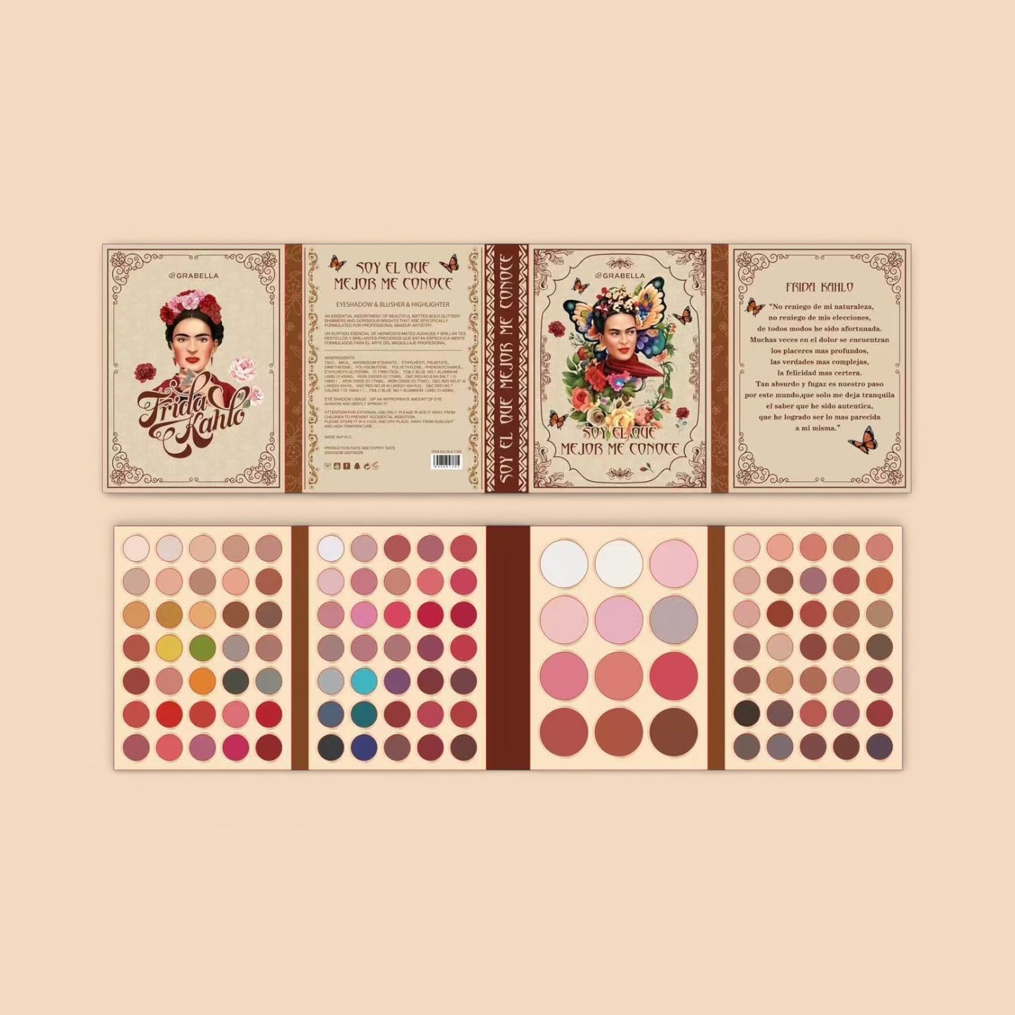 2PCS GIRABELLA SOY EL QUE MEJOR ME CONOCE FRIDA BOOK PALETTE M61305