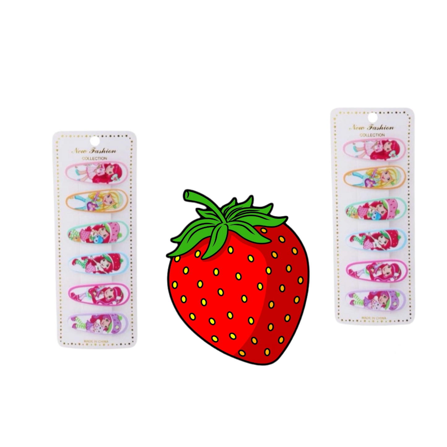 12PCS PACK PRETTY GIRL IN PINK HAIR CLIPS #DNP-0696