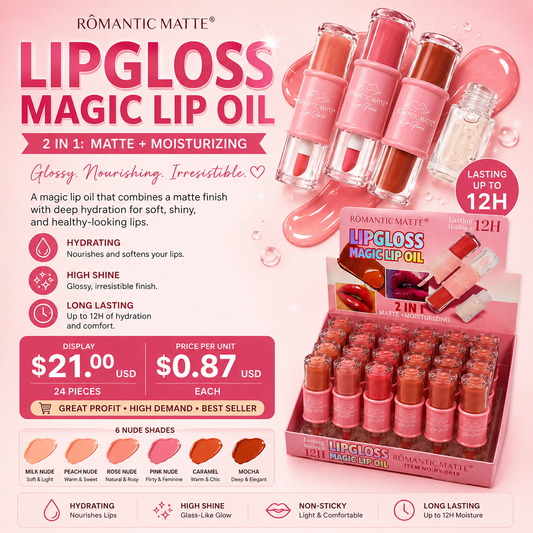 24PCS DISPLAY MATTE & GLOSS LIP DUO RY-0619 (Copy)
