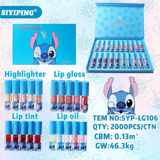 2PCS BLUE GUY 20PCS LIP & EYE MAKEUP SET
