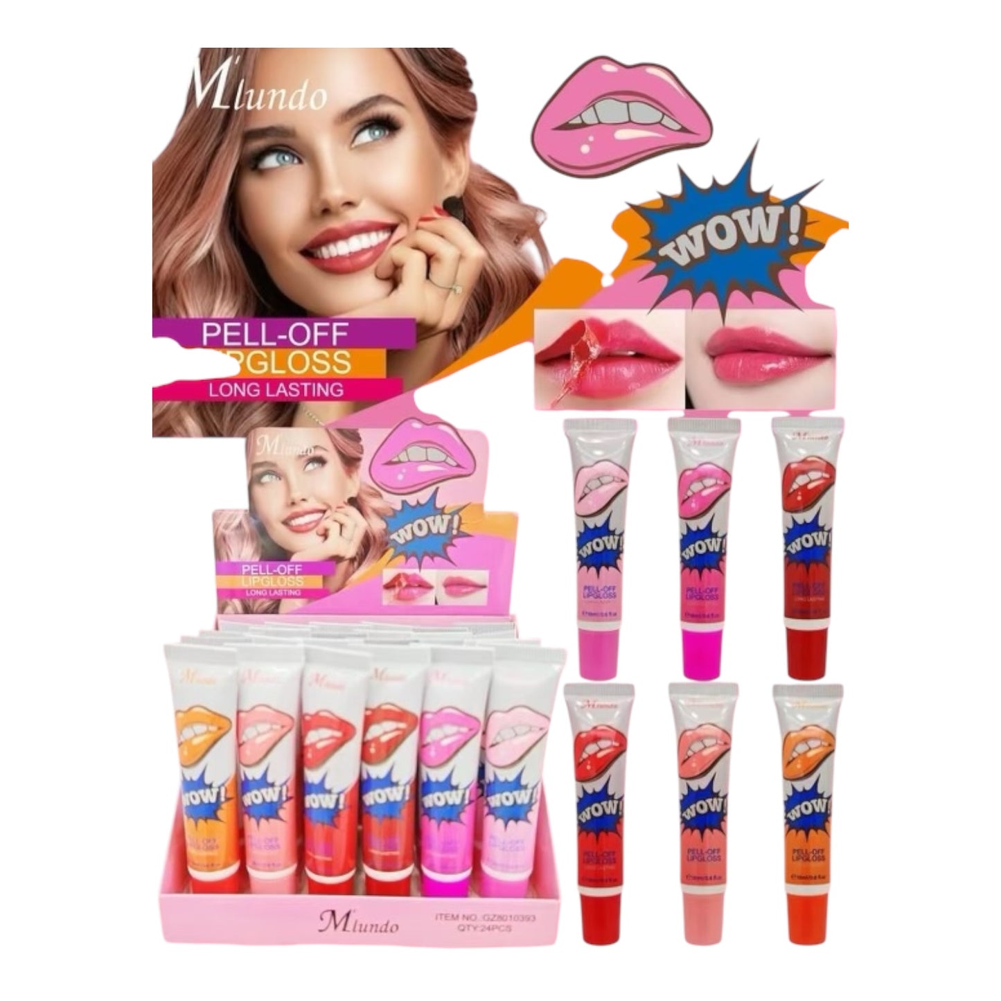 M’IUNDO LIP GLOSS 24 PCS DISPLAY