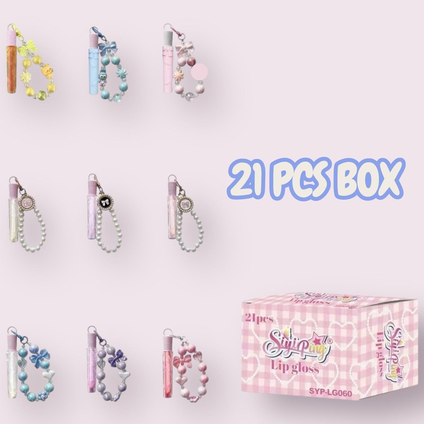 21PCS DISPLAY SIYIPING LIPGLOSS KEYCHAIN SYP-LG060