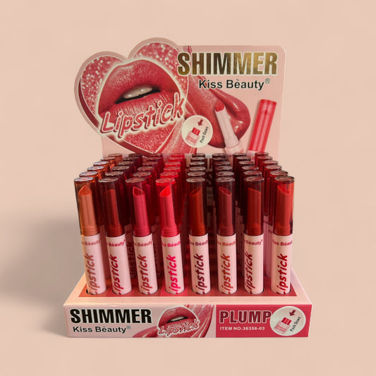 48PCS KISS BEAUTY SHIMMER PLUMP LIPSTICK #36356-03