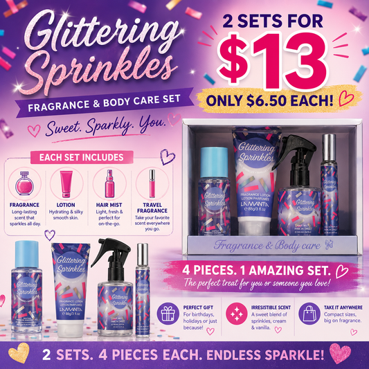 2PCS SET PAMPER ME FRAGANCE GLITTERING SPRINKLES 4PCS PURPLE-01