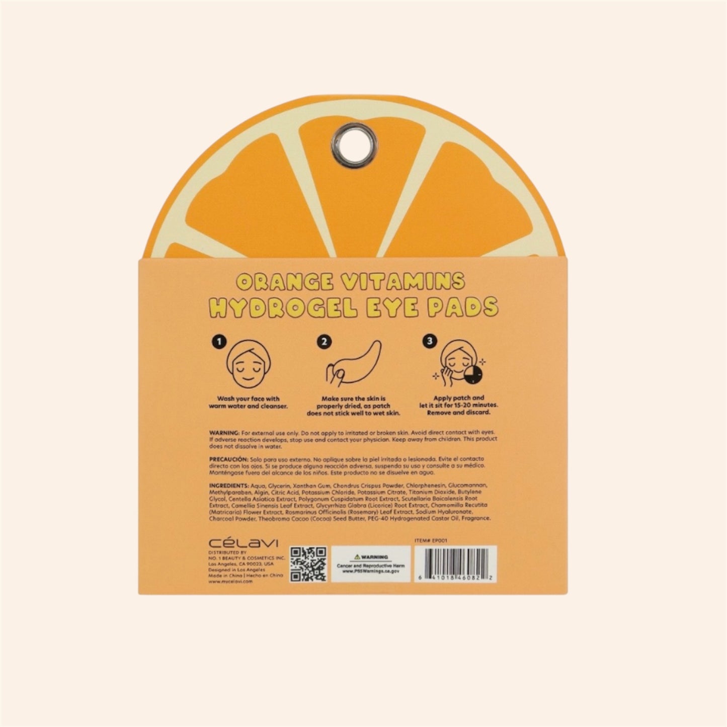 3PCS CELAVI ORANGE VITAMINS HYDROGEL EYE PADS 12 PAIRS
