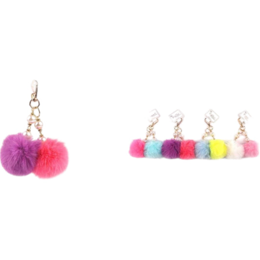 12PCS PACK KEYCHAIN WITH POM COLORS KNV-6010