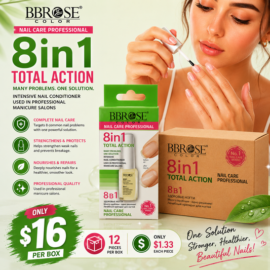 12PCS DISPLAY BBROSE COLOR 8 IN 1 TOTAL ACTION NAIL CONDITIONER NP001-12
