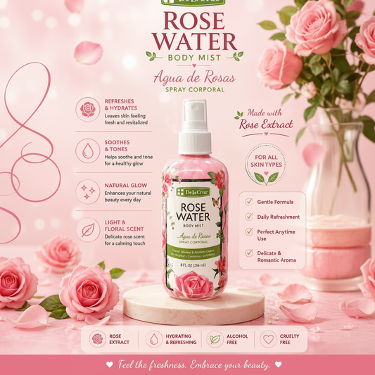 3PCS DE LA CRUZ ROSE WATER 5552