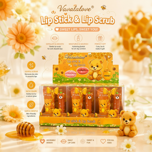 12PC VASALAINE HONEY LIP STICK & LIP SCRUB 8342-3