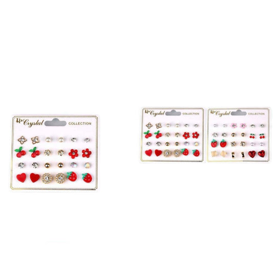 ASSORTED CHERRY & STRAWBERRY EARRINGS IER-0907