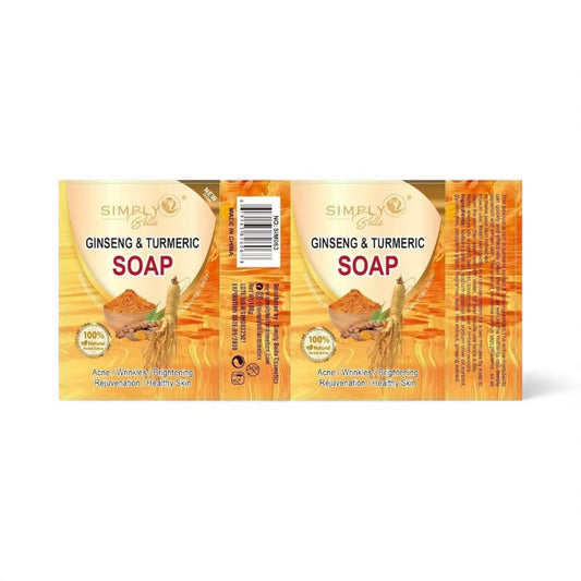 12PCS DISPLAY SIMPLY BELLA GINSENG & TURMERIC  SOAP SIM063