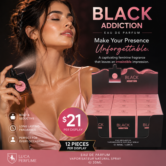 12PCS DISPLAY LUCA BLACK ADDITION PERFUME 6487