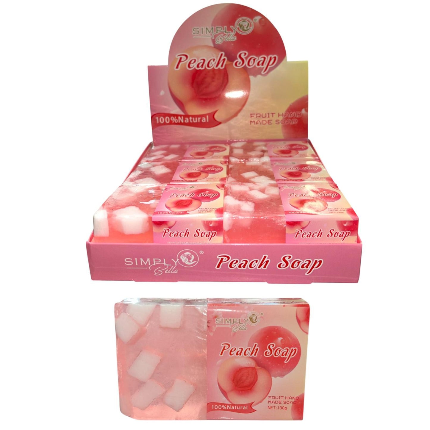 SIMPLY BELLA FRUIT HAND PEACH SOAP 12 PCS          DISPLAY #SIM045