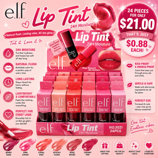 24PCS DISPLAY ELF INSPO LIP TINTS 3021