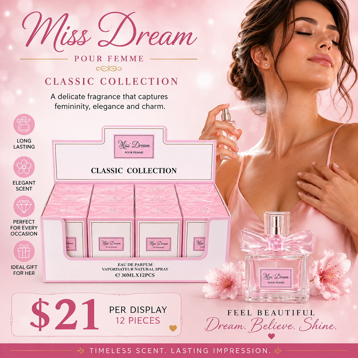 12PCS DISPLAY LUCA MISS DREAM MINI PERFUME 6588