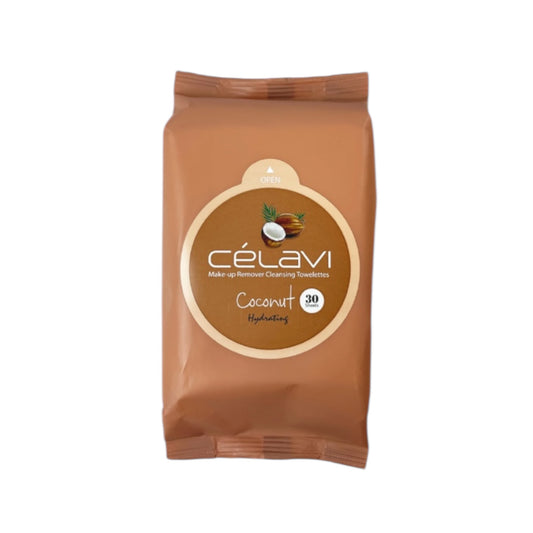 6PCS DISPLAY CELAVI COCONUT MAKE-UP REMOVER CLEANSING TOWELETTES MT015