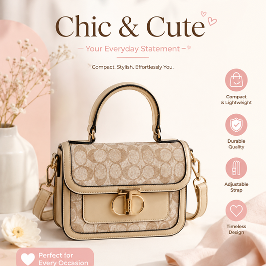 1PCS CREAM C&C PURSE  WITH WALLET XFT-9095-ATP