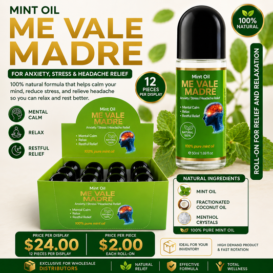 12PCS DISPLAY VALE MADRE ROLL ON RB-122