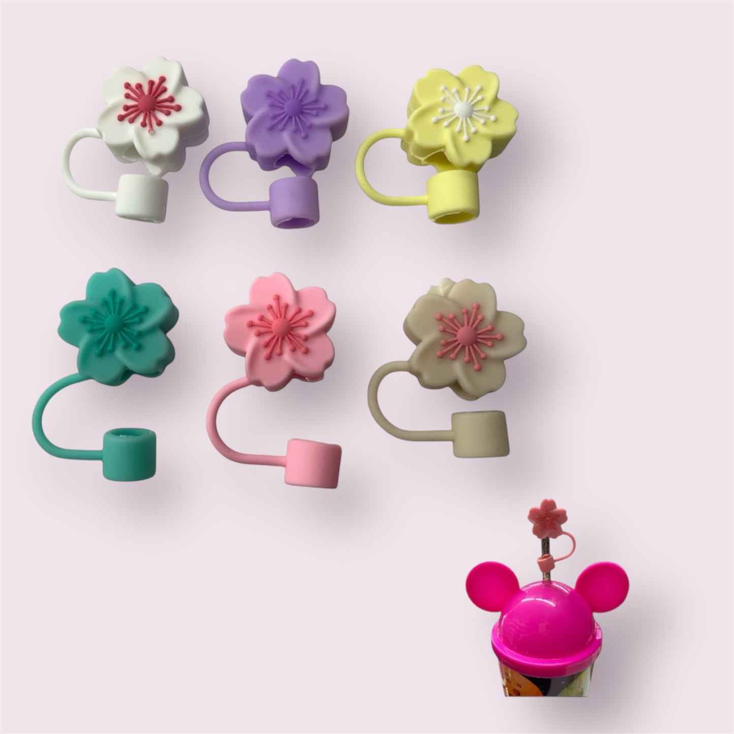 3 PACK OF 6PCS FLORAL TUMBLER STRAW TOPPERS