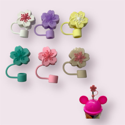 JUMBO FLOWERS STRAW TOPPERS 6PCS PACK