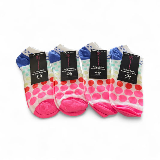 6PCS PACK OF 4 PAIRS COLORFUL DOT SOCKS 24 PAIRS TOTAL 0519