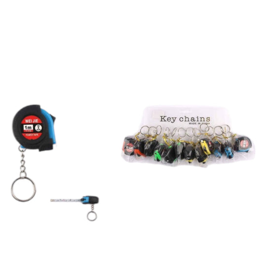 12PCS MINI KEYCHAIN BLUE MEASUREMENT TAPE KNV-1813R