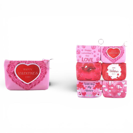 12PCS PACK PINK VALENTINES DAY COIN BAGS MBG-1288