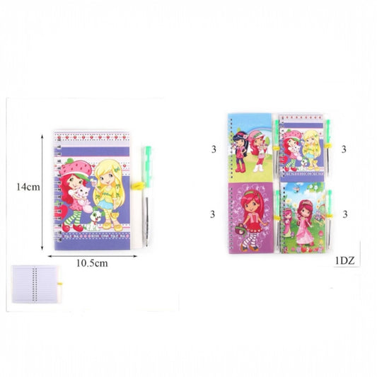 PRETTY GIRL IN PINK NOTEBOOK + PEN 12 PCS PACK #FB08