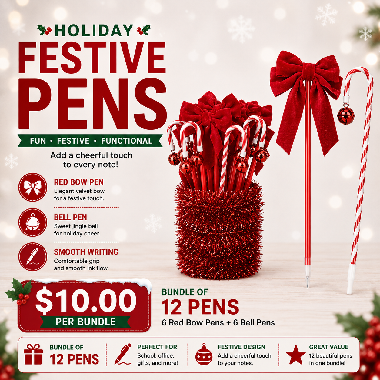12PCS PACK CHRISTMAS PENS JH-4