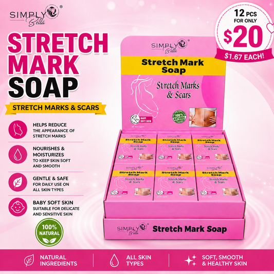 12PCS DISPLAY  SIMPLY BELLA STRETCH MARK SOAP SIM046