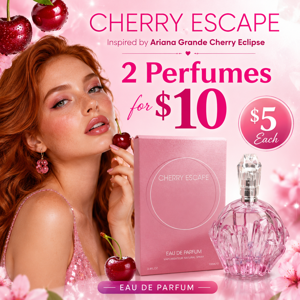 2PCS SET LOVALI PERFUME CHERRY ESCAPE INSPO ARIANA GRANDE 5469